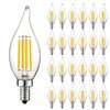 Luxrite CA11 LED Bulbs 5W (60W Equivalent) 550LM 5000K Bright White Dimmable E12 Candelabra Base 24-Pack LR21599-24PK